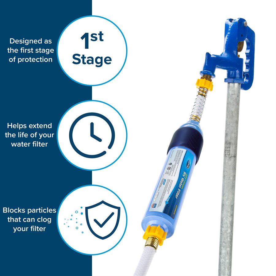 Camco Fresh Water Filter, Filters Particles Greater Than 20 Microns - 40048