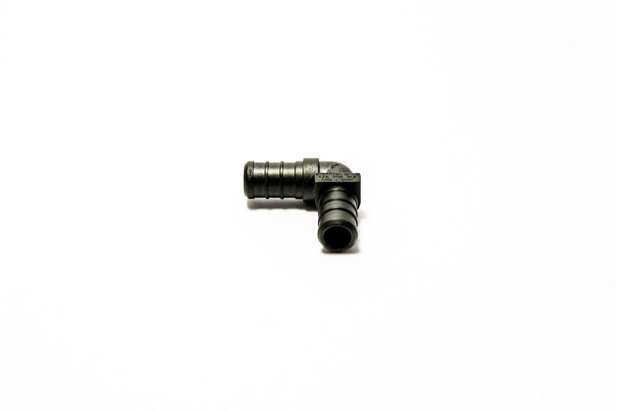 Elkhart Supply Fresh Water Fitting, 1/2 in PEX x 1/2 in PEX, 90 degree Elbow, Black - 29800