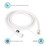 Dura Faucet Shower Head Hose, 60 in Length, White - DF-SA230-WT