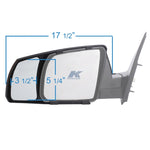 K-Source Exterior Towing Mirror, 3-1/2 in x 5-1/2 in, Extends 3-1/2 in, Black, Set of 2 - 81300
