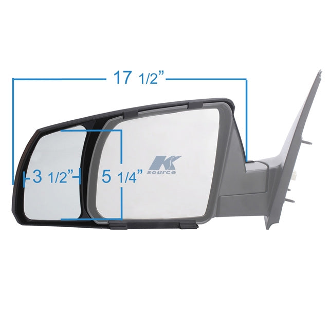K-Source Exterior Towing Mirror, 3-1/2 in x 5-1/2 in, Extends 3-1/2 in, Black, Set of 2 - 81300