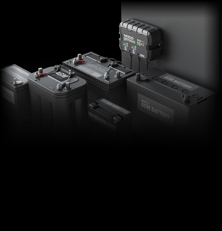 NOCO Battery Charger, For 12 V Batteries, 2 Bank Onboard Charger/10 amp Per Bank, 120 To 240 V AC/50 To 60 Hz - GENPRO10X2