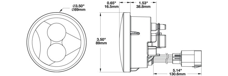 J.W. Speaker Turn Signal Light Assembly - LED, 239 J2 Series, LED Bulb, Black Aluminum Housing, Set Of 2 - 0346503