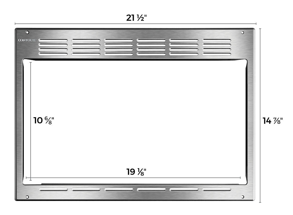 Contoure Microwave Oven Trim Kit, Use With Microwave Oven Model RV-950S, 20-1/2 in Width x 15 in Height, Stainless Steel - RV-TRIM9S