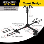Stromberg Carlson Bike Rack, 2 in Receiver Hitch Mount, Holds 2 Bikes, Up To 80 lb Weight Capacity - BC-202BA