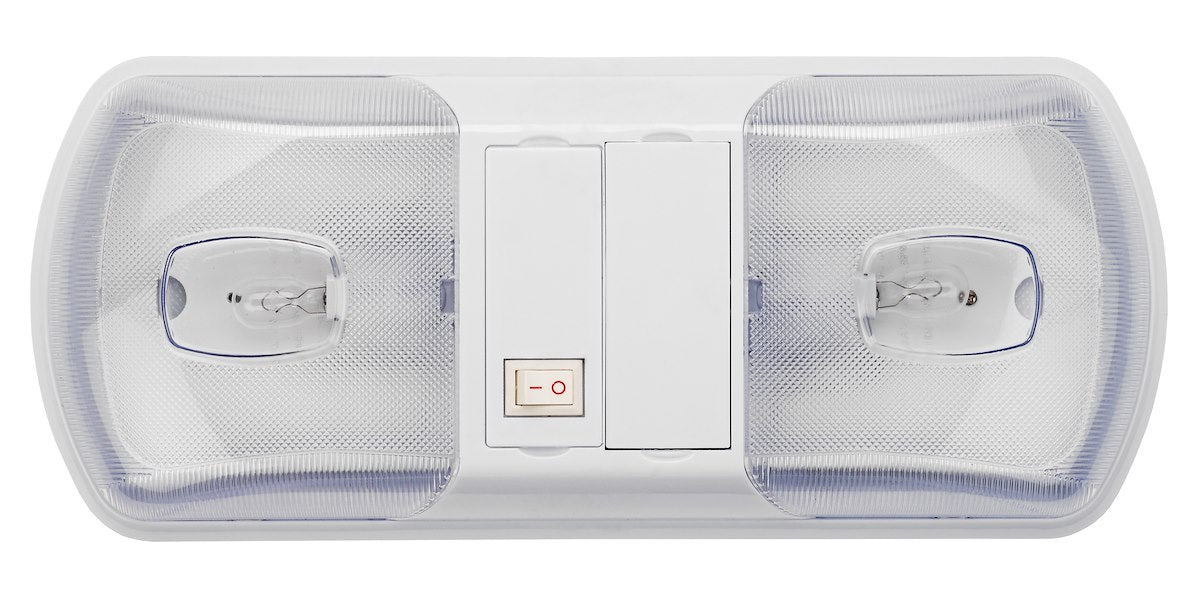 AP Products Interior Light, Double Clear Lens With 921 Incandescent Bulb, With White Frame And White Switch - 016-BL3001