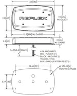 Ecco Electronic Warning Light, 15 in Length x 9 in Width x 2-1/2 in Height, Amber LED, 18 Flash Patterns - 5580CA