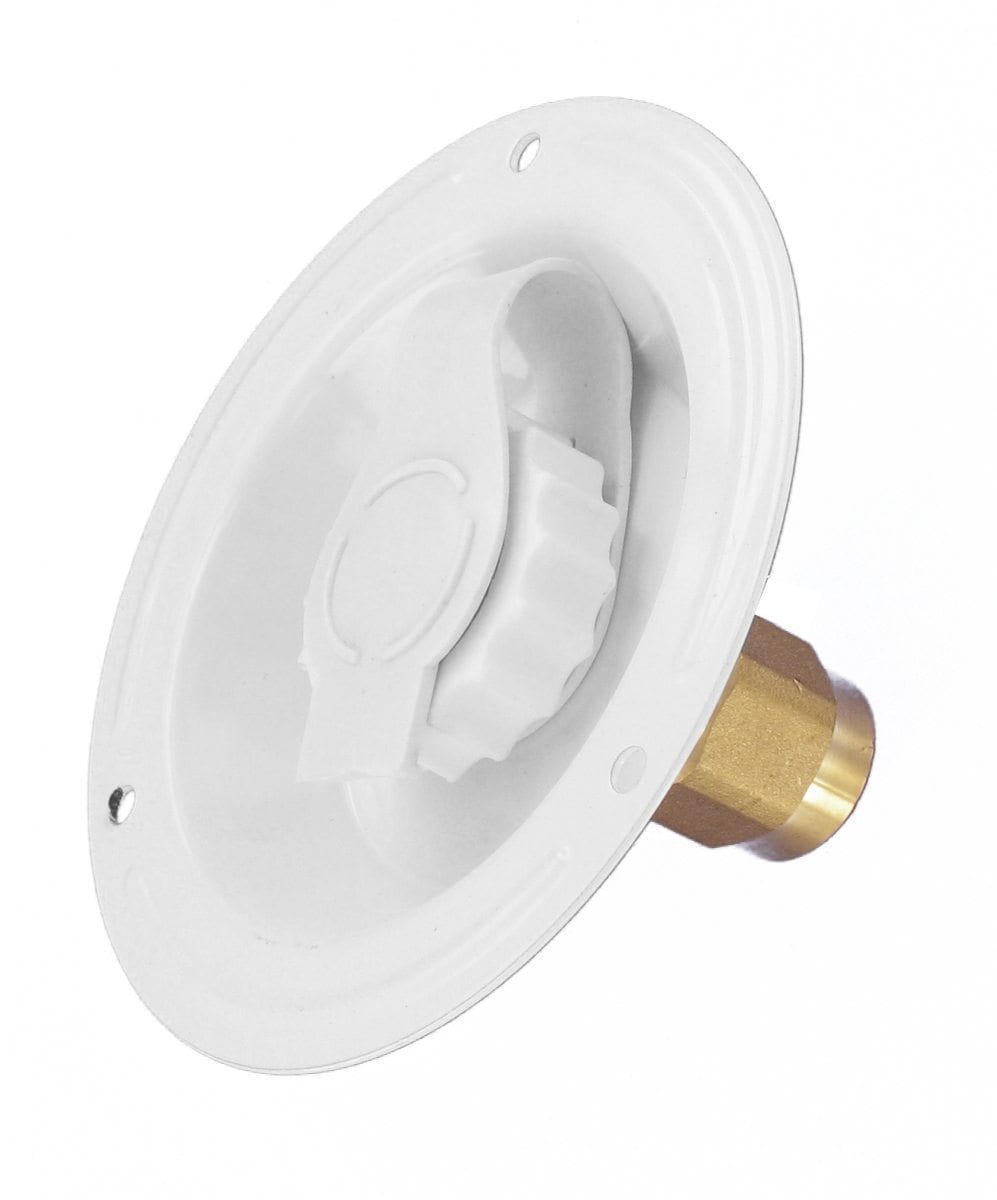 Valterra Fresh Water Inlet, 1/2 in Female Pipe Thread Inside Connection, With Brass Check Valve, White - A01-0176LF