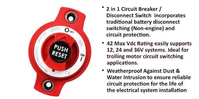 Egis Circuit Breaker, 60 amp, 42 V DC, -40 To 140 degree Fahrenheit Operating Temperature - 4701-60