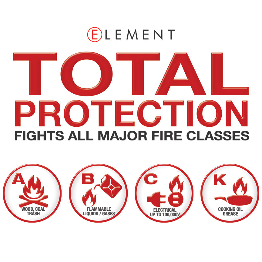 Element Fire Extinguishers Fire Extinguisher, E100, Aluminum/Plastic, Red With Black Handle - 40100