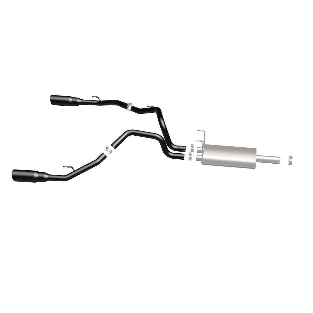 MagnaFlow Exhaust System Kit, Stainless Steel, 3 in Pipe Diameter, 5 in Black Stainless Steel Tips - 15363