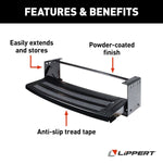 Lippert Entry Step, 24 in Width x 7 in Depth, Powder Coated Black Heavy Gauge Steel - 432678