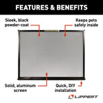 Lippert Screen Door Grille, 24-1/2 in Width, For Lippert Entry Doors With 28 in Width Door Rough Opening, Black - 859793