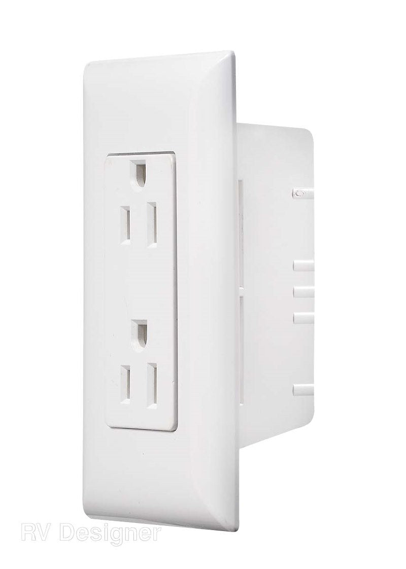 RV Designer Receptacle, 125 V AC, White - S831