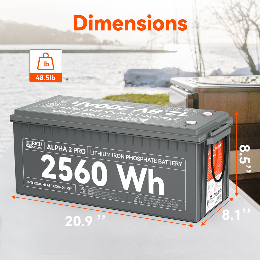 Rich Solar Battery, ALPHA 2 PRO, Group 31, 12.8 V Nominal Voltage - RS-B122SP
