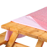 Coghlan's Tablecloth, 54 in Width x 84 in Length, Red And White Checkered, With 18 in Width x 84 in Length Bench Covers - 9155