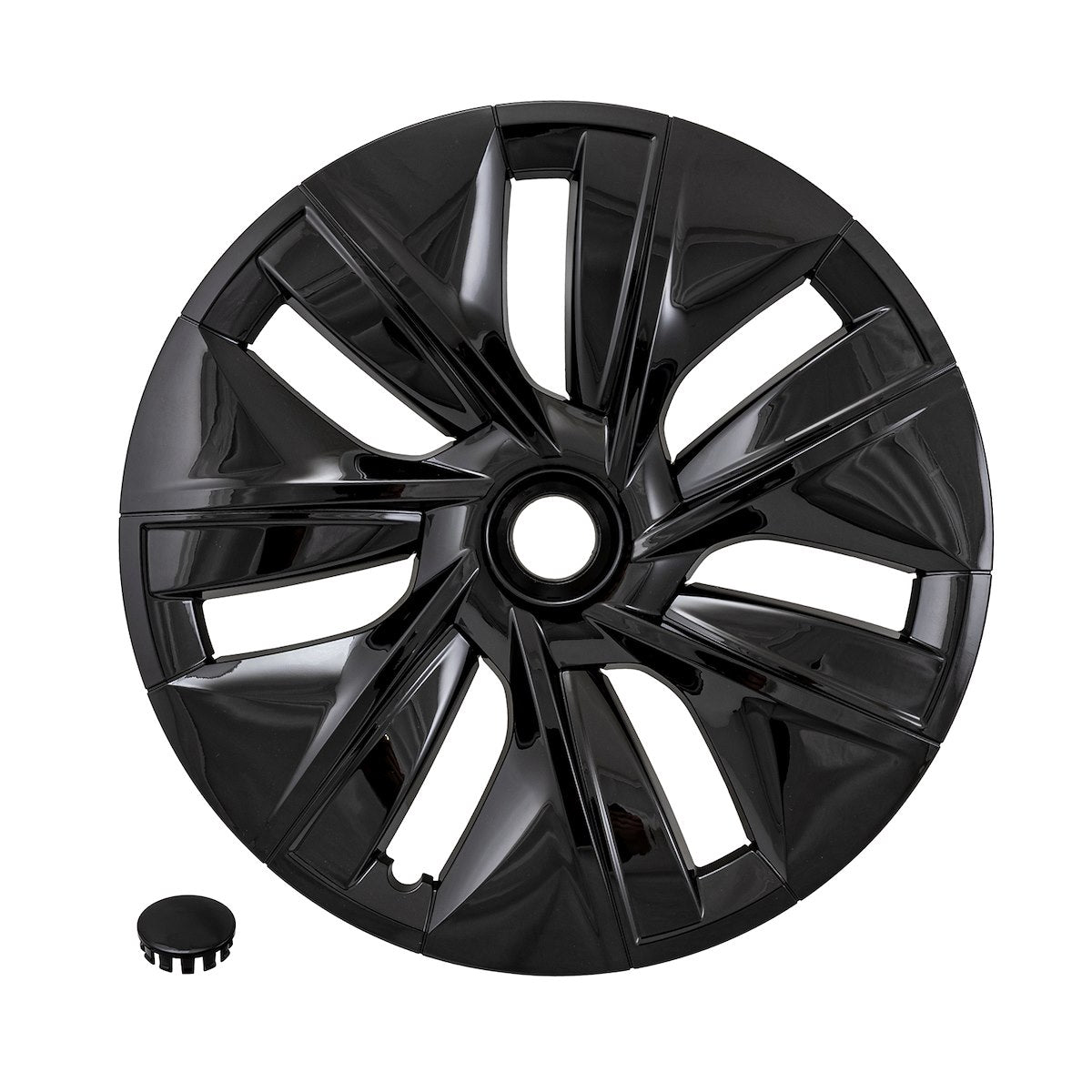 Coast2Coast Wheel Cover, 19 in, 7 Spoke, Gloss Black, Set Of 4 - 56619BLK