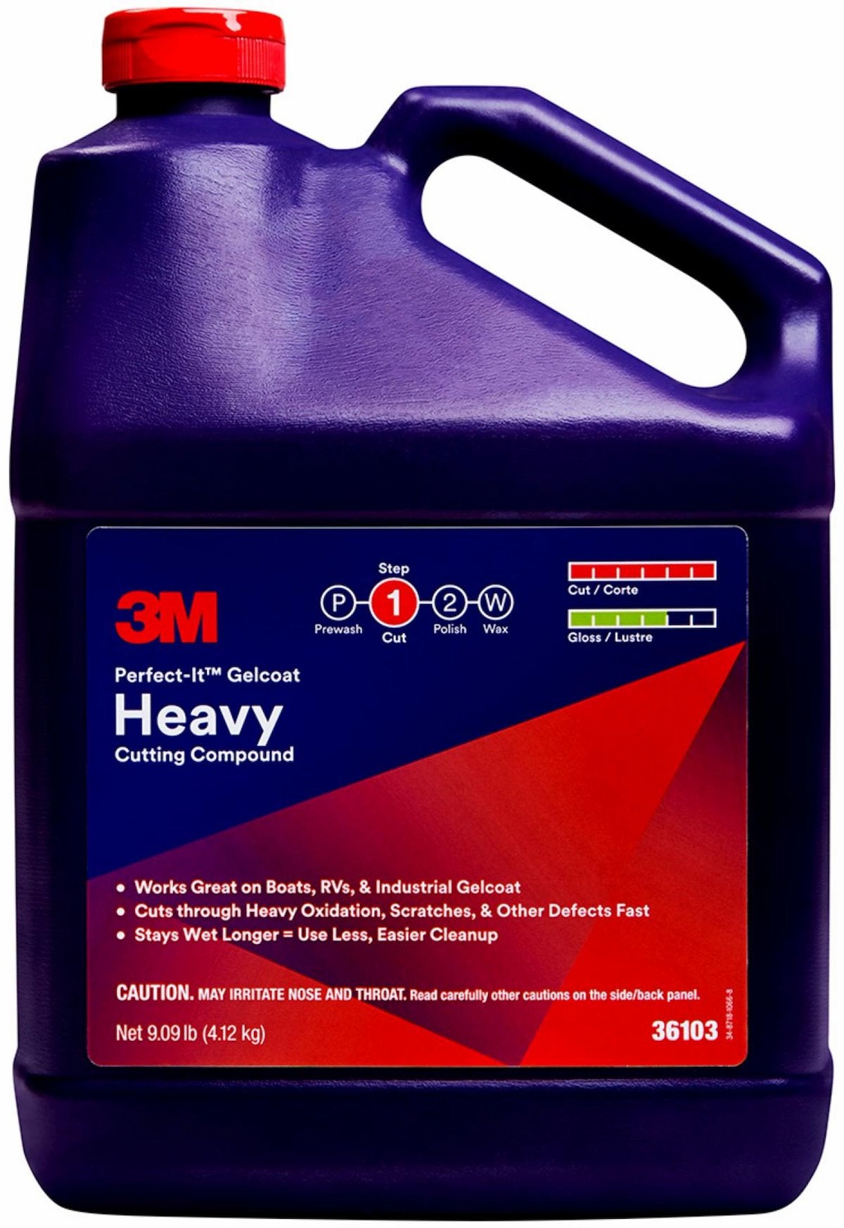 3M Rubbing Compound, For Removing Heavy Oxidation And P800 Scratches, White, 1 gal Can - 36103
