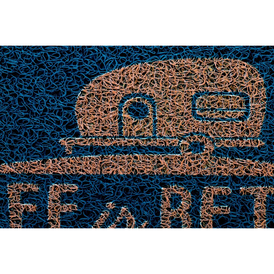 Camco Door Mat, Blue, 29 in Width x 17-1/4 in Length - 53201