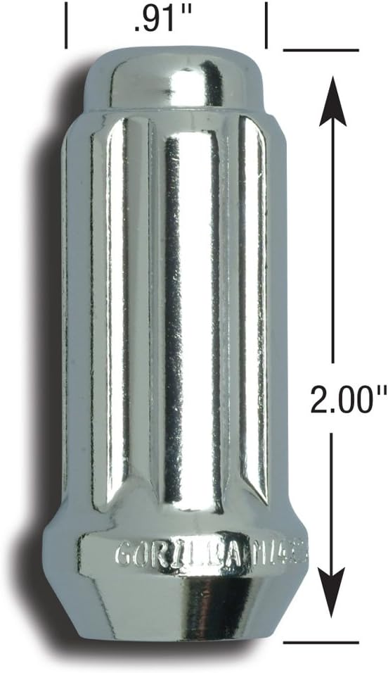Gorilla Lug Nut, 9/16 in x 18 Thread Size, 60 degree Conical, 2 in Overall Length, Box Of 60 - 26198HT