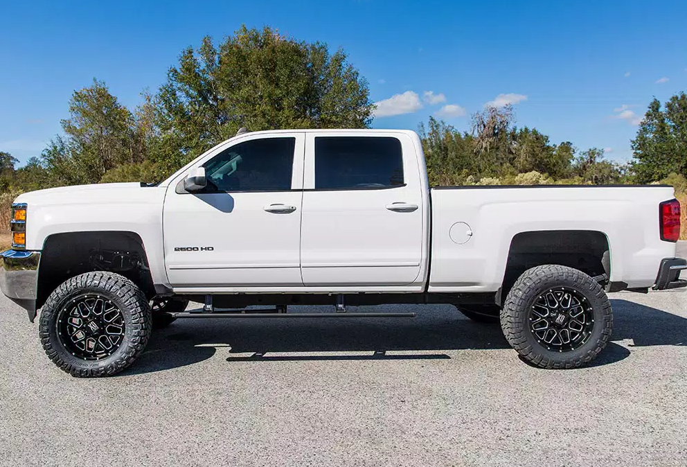 AMP Research Running Board, Textured Powder Coated, Black, Die Cast Aluminum - 76154-01A