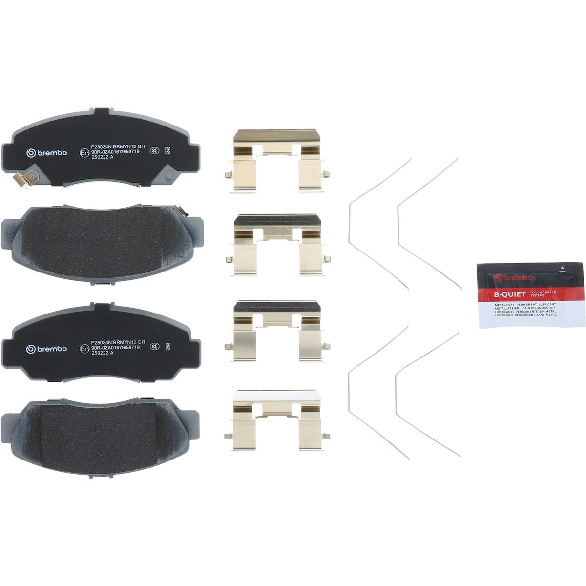 Brembo Brake Pad, FMSI Number D787-7656, Ceramic, Set Of 4 - P28034N