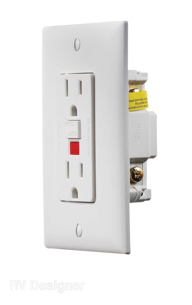 RV Designer Receptacle, White - S801