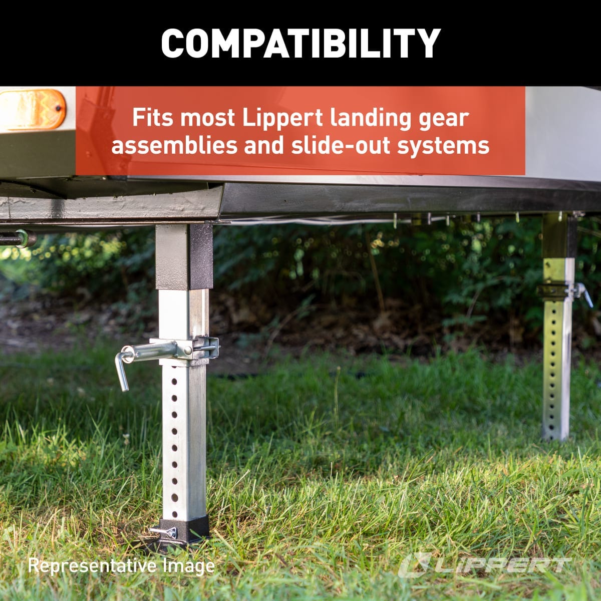 Lippert Trailer Stabilizer Jack Stand Crank, Standard 3/4 in Fixed Drive Socket - 285324