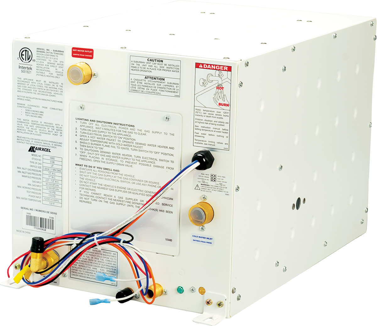 Suburban Mfg Water Heater, Model IW60RL, 1/2 gal Internal Water Tank, 60,000 BTU - 5280A