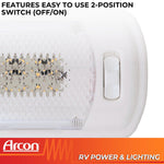 Arcon Interior Light - LED, 7-1/4 in Length x 4.95 in Width, Bright White SMD LED, 12 V - 20669N