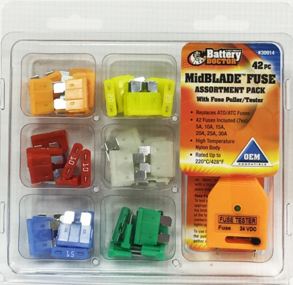 WirthCo Fuse Assortment, Total Of 42 Pieces, Pack of 42 - 30914