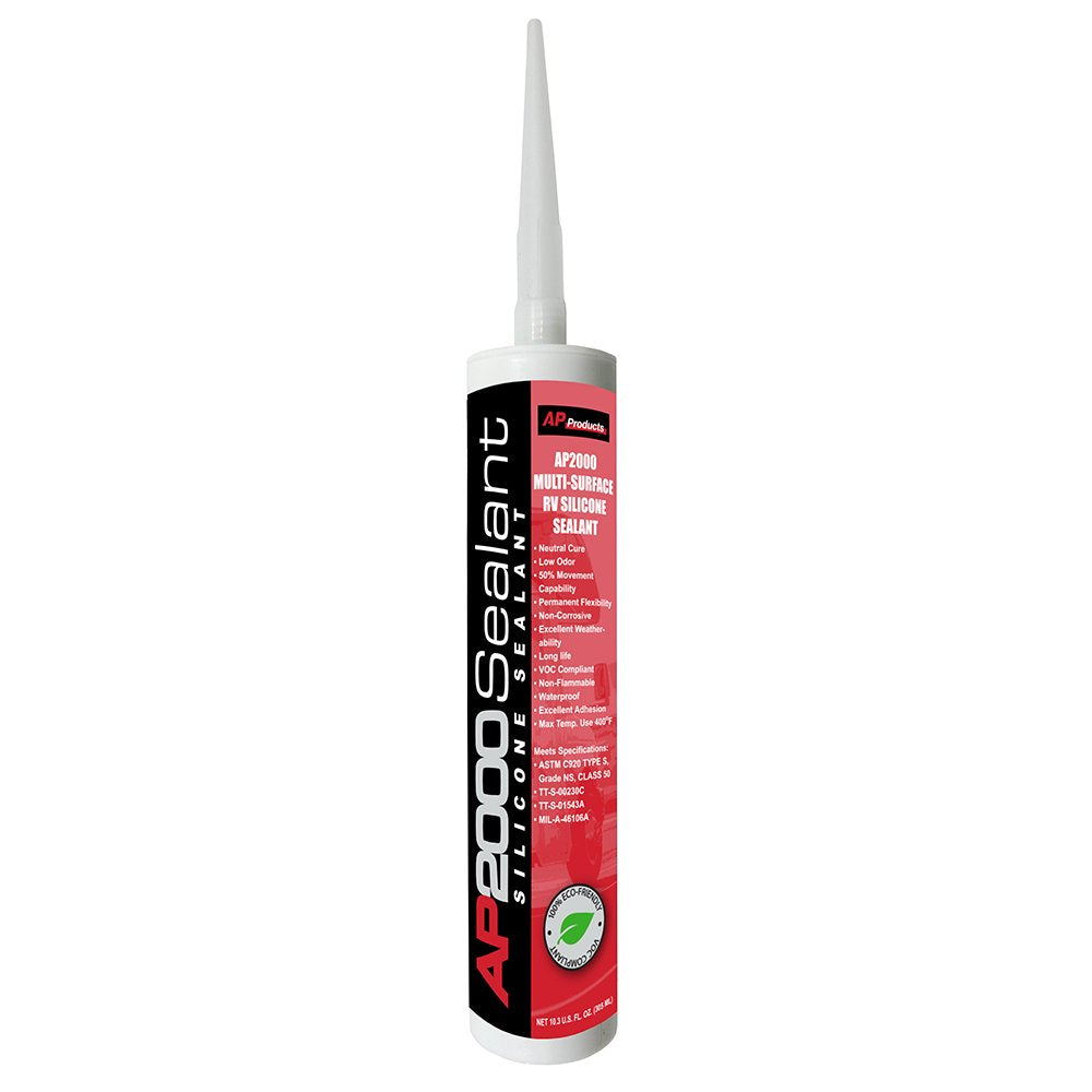 AP Products Caulk Sealant, AP2000, White, 10.3 oz Cartridge - 017-2002