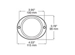 Peterson Manufacturing Reflector, Red Lens, 3 in Round, Aluminum Housing - V472R