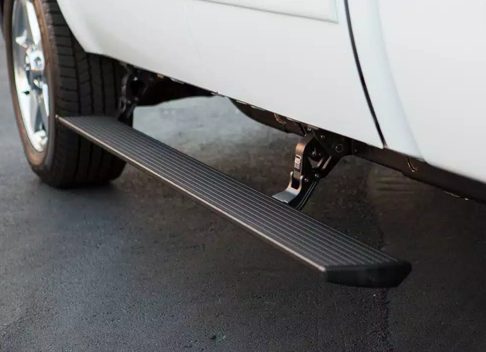 AMP Research Running Board, Textured Powder Coated, Black, Die Cast Aluminum - 75113-01A