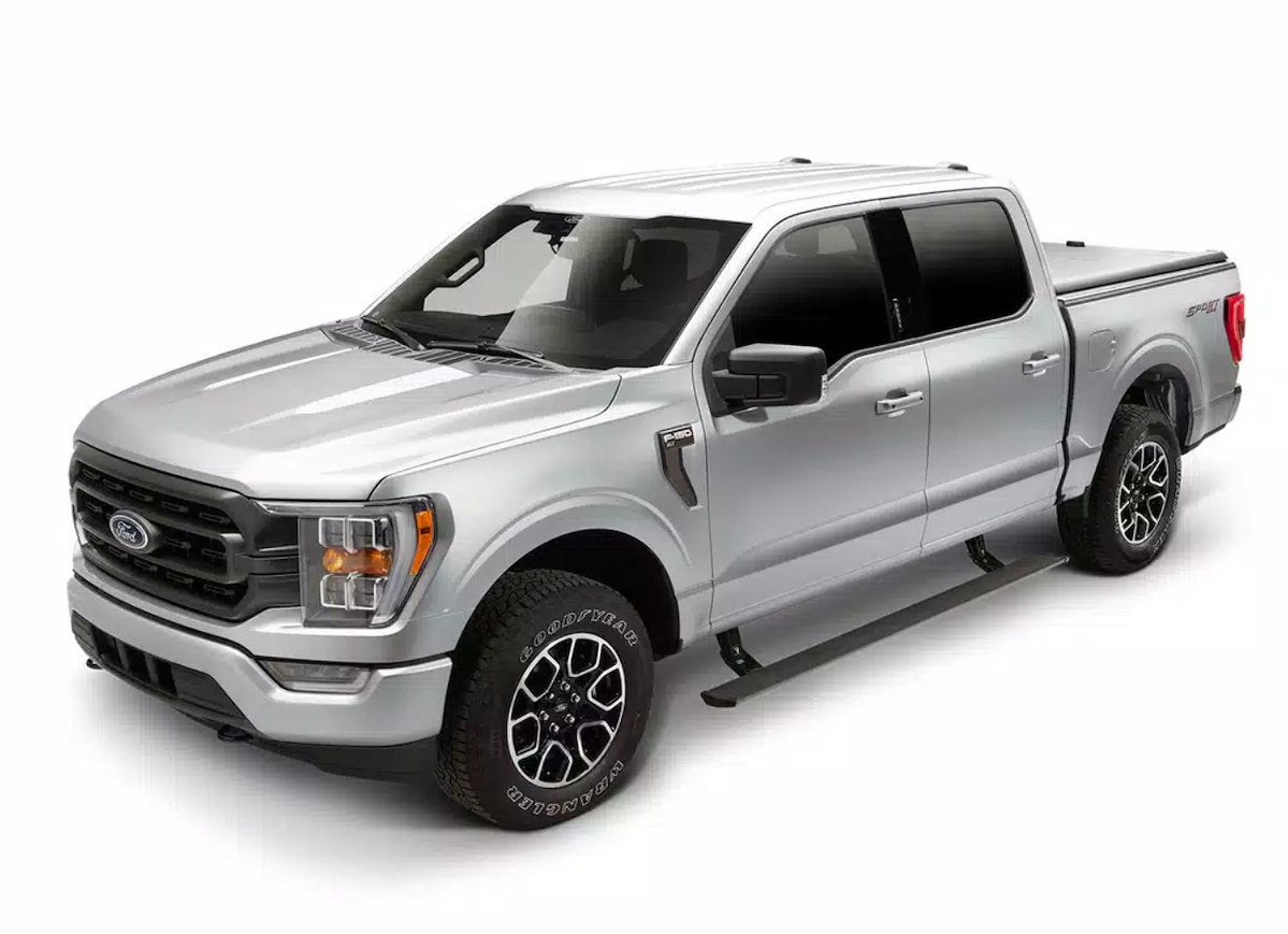 AMP Research Running Board, Textured Powder Coated, Black, Die Cast Aluminum - 76365-01A