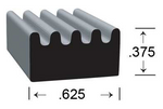 Clean Seal Multi Purpose Weather Stripping, 50 ft Length x 5/8 in Width x 3/8 in Thickness, Black - 103H2-50