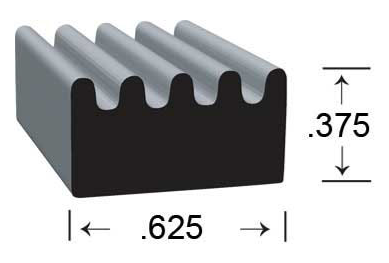 Clean Seal Multi Purpose Weather Stripping, 50 ft Length x 5/8 in Width x 3/8 in Thickness, Black - 103H2-50