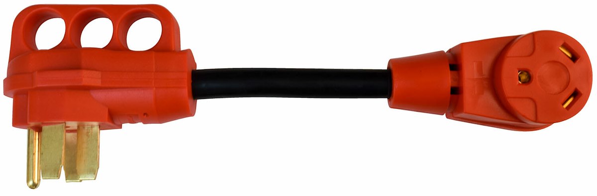 Valterra Power Cord Adapter, 50 amp Male To 30 amp Female, 50 amp, 12 in Dog Bone - A10-5030FHVP