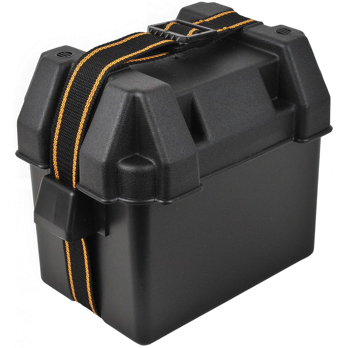 Attwood Marine Battery Box, For Use With U1 Series Batteries, Black, With 40 in Length Battery Hold-Down Strap - 9082-1