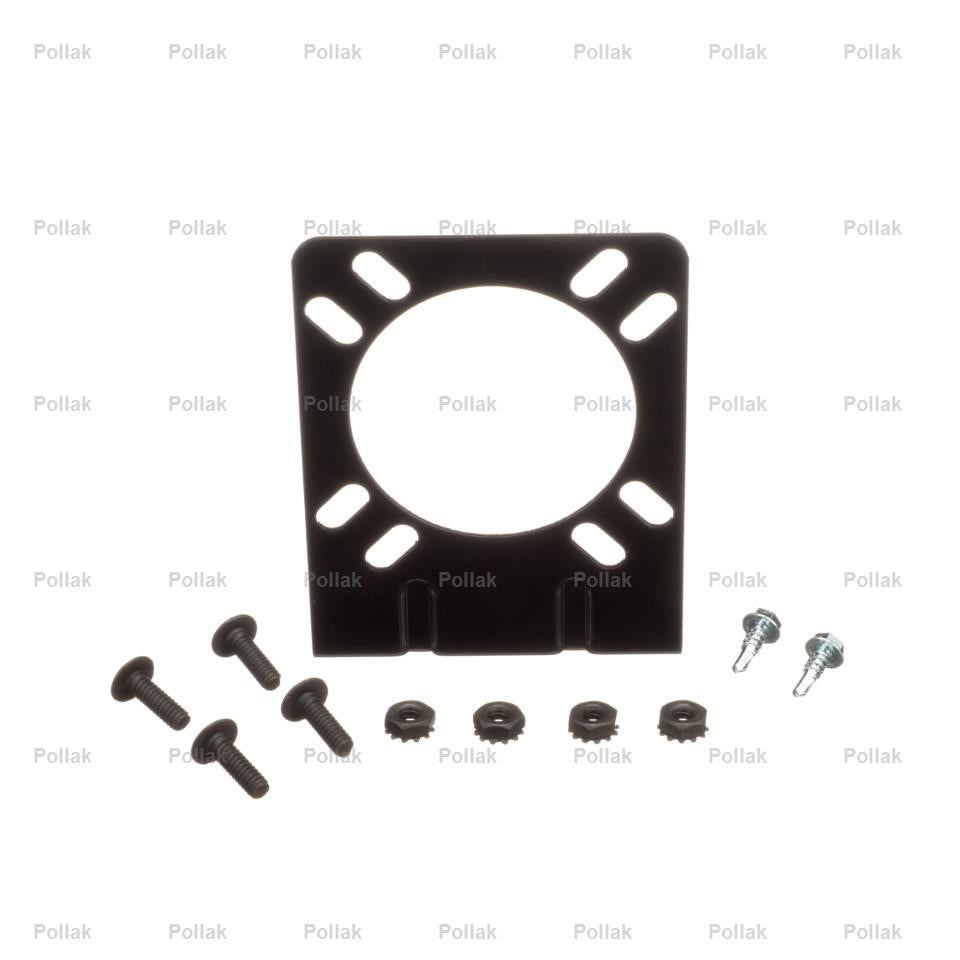 Pollak Trailer Wiring Connector Mounting Bracket, For Use With 7 Way RV Connector, 90 degree Bend, Black - 12-711U