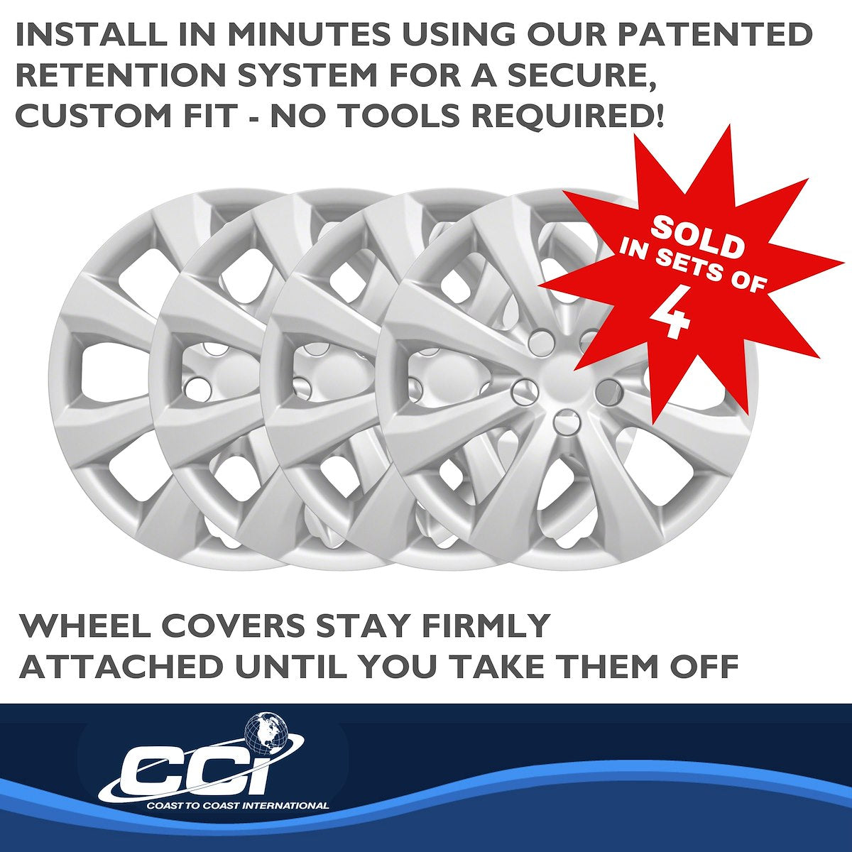 Coast2Coast Wheel Cover, 16 in, Set Of 4 - IWC54216S