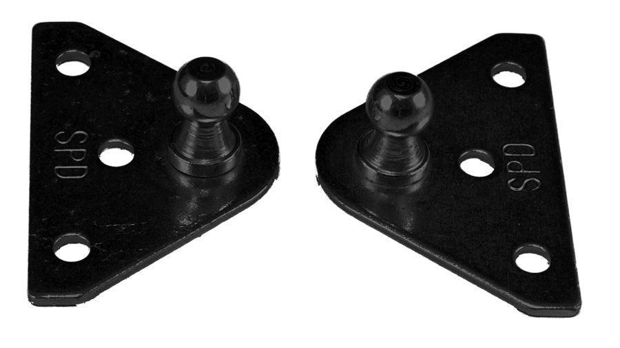 JR Products Multi Purpose Lift Support Bracket, 10 Millimeter Ball Stud, 3 Holes, Black, Set Of 2 - BR-1020
