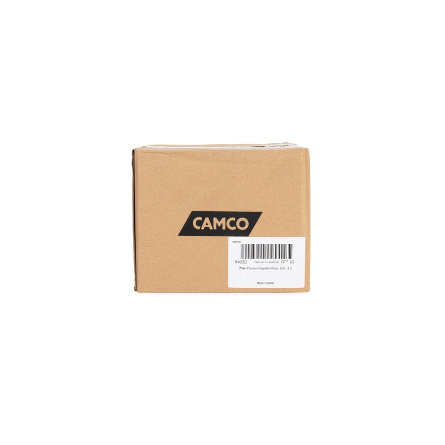 Camco Fresh Water Pressure Regulator, Brass, Preset Pressure Range of 40-50 PSI, Complies With CA and VT Regulations For Brass Content - 40052