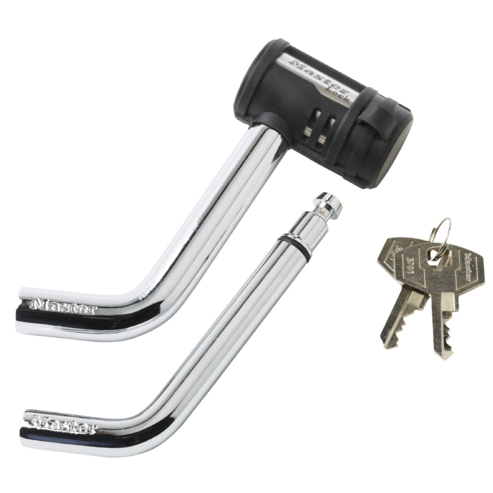 Master Lock Starter Sentry Trailer Hitch Pin, Fits 1/2 in Diameter And 5/8 in Diameter, 3 in Length, 4 Pin Tumbler Mechanism Resists Picking - 2866DAT