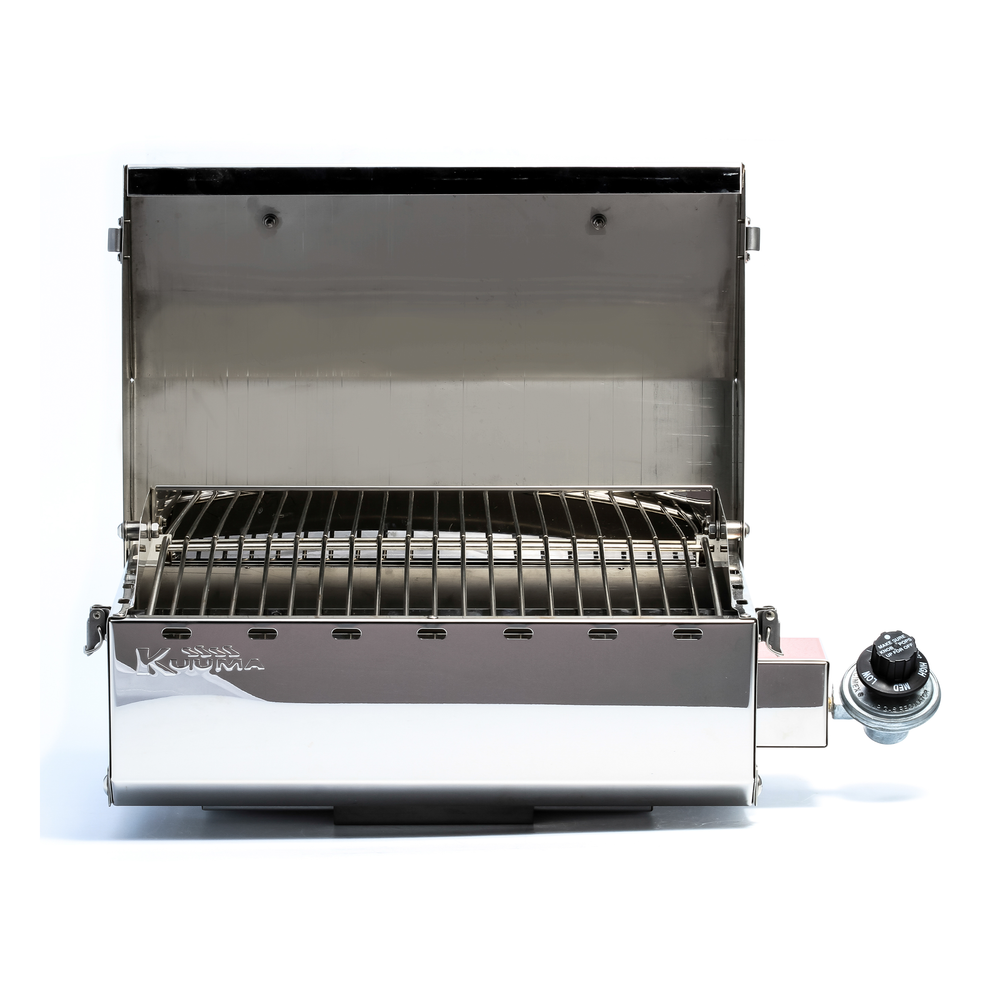 Camco Marine Barbeque Grill, Stow N' Go 125, 9000 BTU, 11-1/4 in Length x 19-3/4 in Width x 11 in Depth - 58140