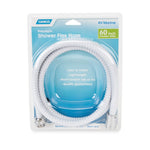 Camco Shower Head Hose, 60 in Length, Fits Standard 1/2 in Shower Arm, White - 43717