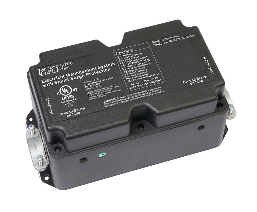 Progressive Industries Surge Protector, Hardwired Installation, 50 amp, With 5 Mode Surge Protection - EMS-HW50C