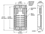 Blue Sea Fuse Block, 32 V DC, 100 amp Per Block/30 amp Per Circuit, With 12 Circuits/Negative Bus/Protective Cover - 5026-BSS