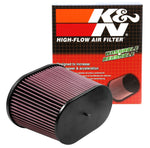 K&N Air Filter, Red, Oval Tapered, 3.688 in Flange Inside Diameter x 1 in Flange Length - RC-5178