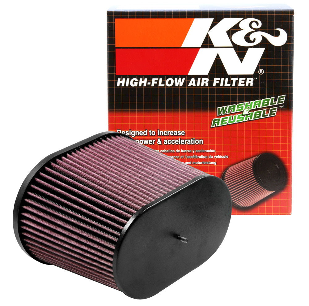 K&N Air Filter, Red, Oval Tapered, 3.688 in Flange Inside Diameter x 1 in Flange Length - RC-5178